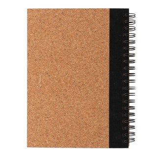 Cuaderno espiral de corcho con bolígrafo promocional